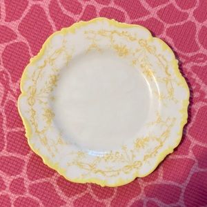 Beautiful yellow bow floral 8” Caldron Clarke Sawyer Worcester china plate
